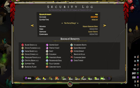 The security log of the escape
